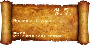 Nyemecz Tivadar névjegykártya